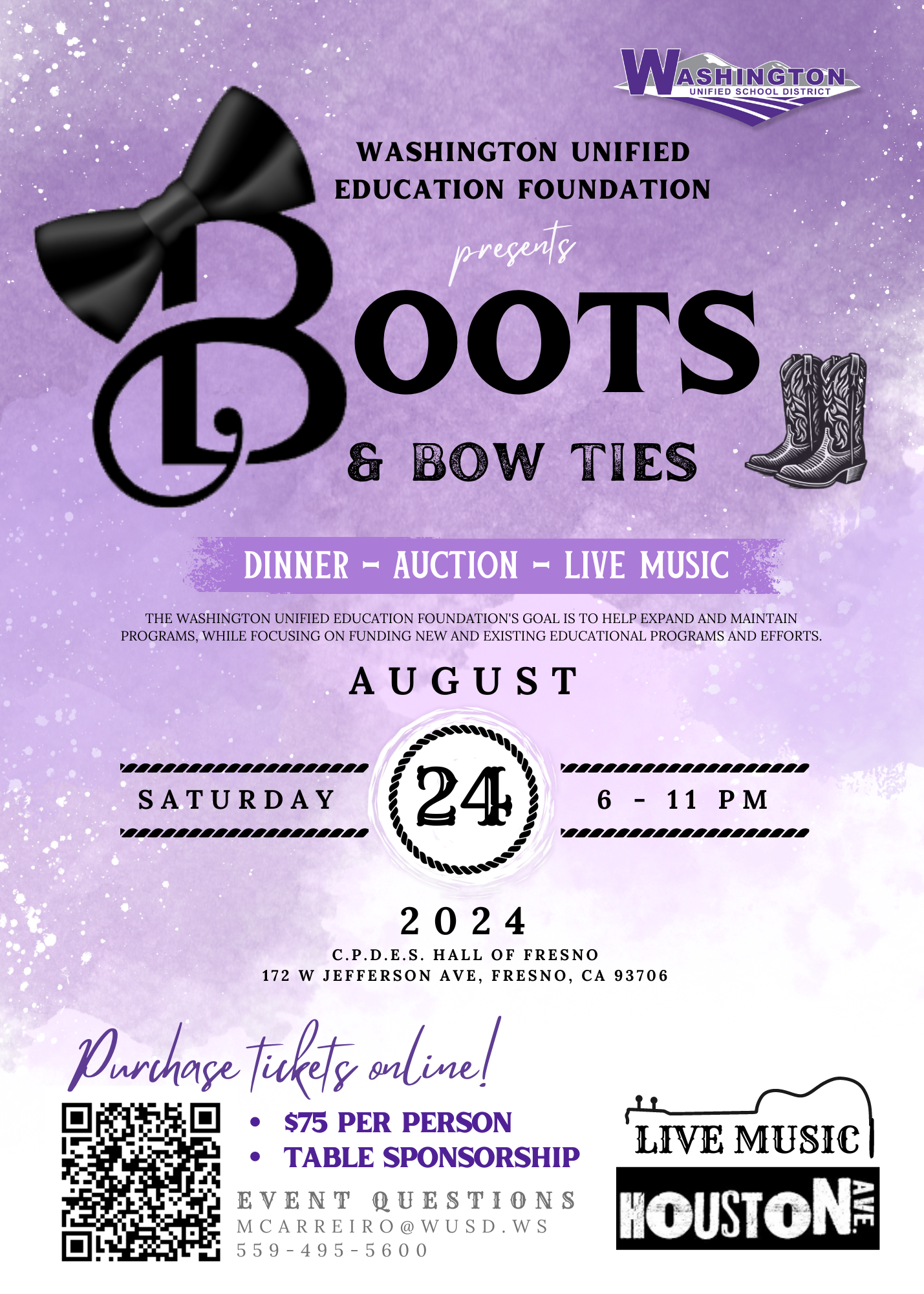 Boots and Bows Fundraiser Flyer